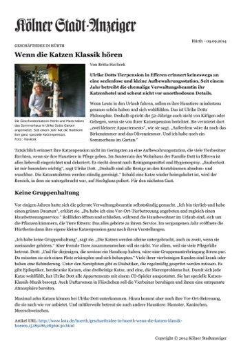 Bericht Kölner Stadt Anzeiger